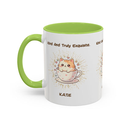 Personalized Initial Exquisite Cat Accent Coffee Mug