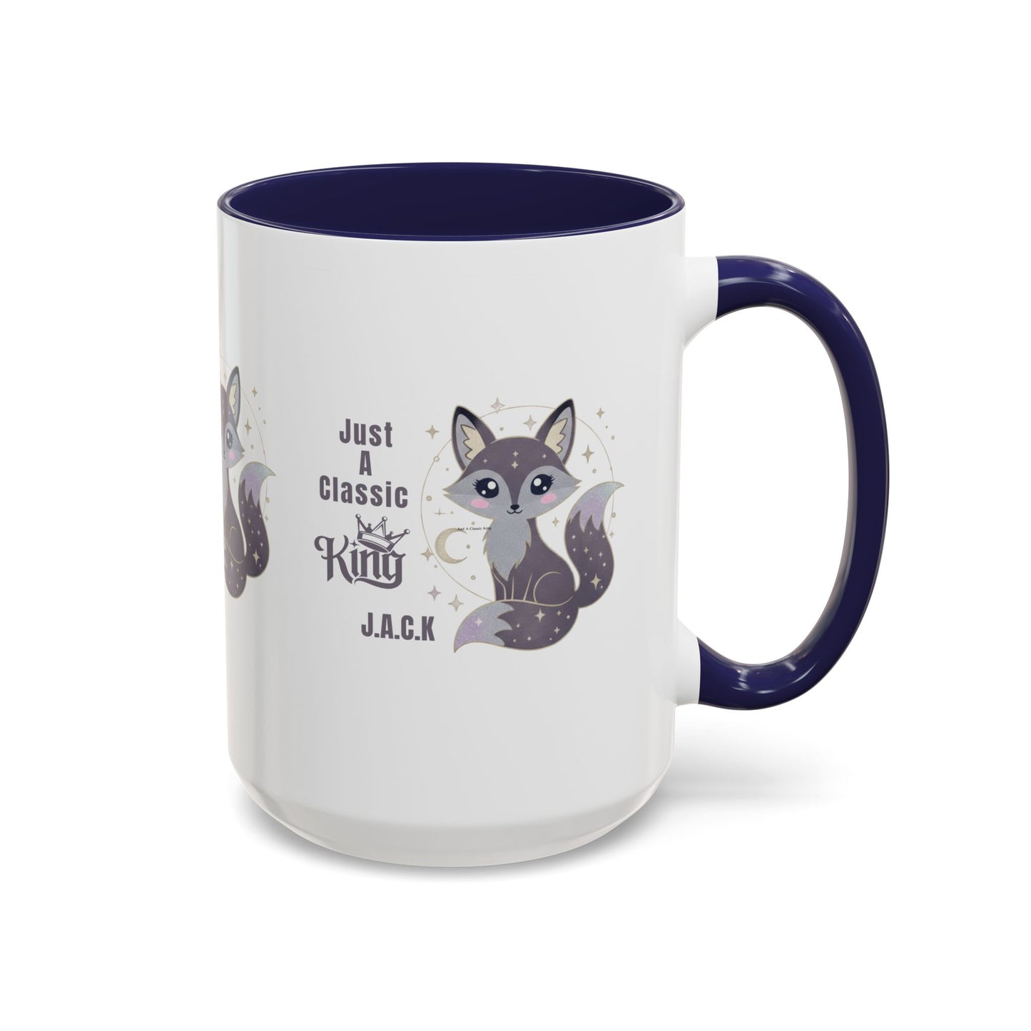 Personalized Initial Fox King Accent Coffee Mug