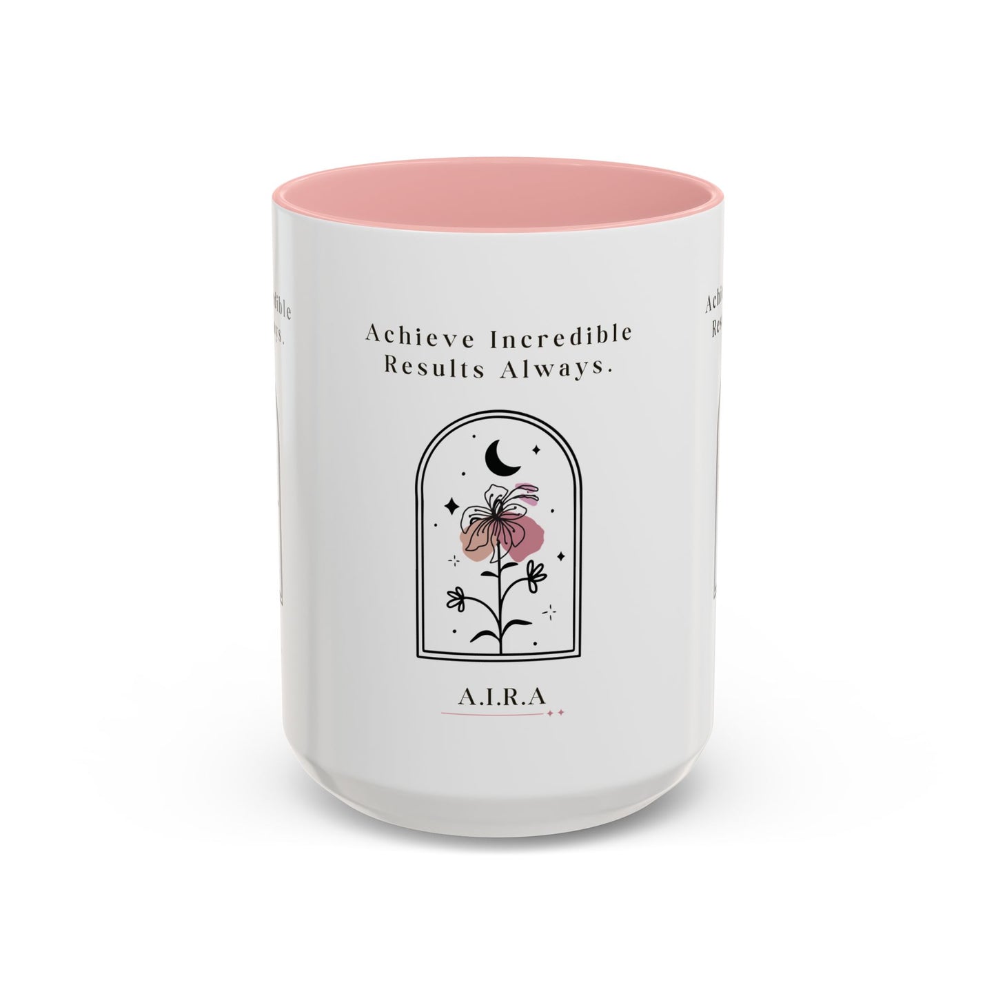 Personalized Initial Floral Moon Accent Coffee Mug