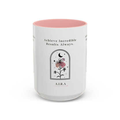 Personalized Initial Floral Moon Accent Coffee Mug