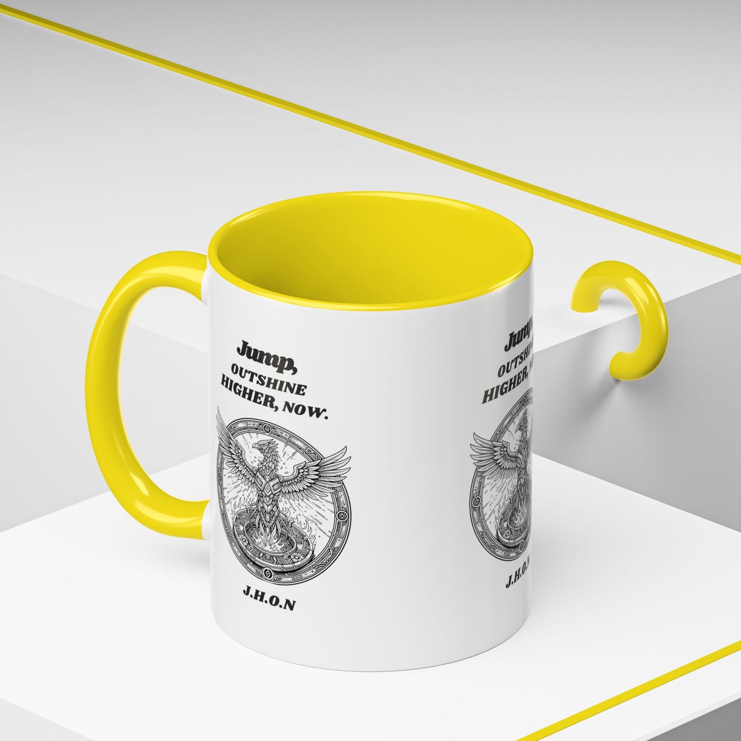 Personalized Eagle Circle Accent Coffee Mug