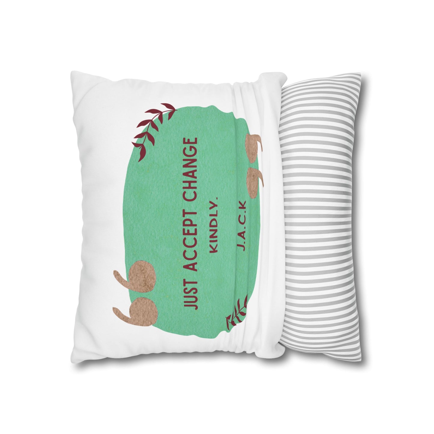 Personalized Initial Quote Oval Note — Custom Sayings on Square Poly Canvas Pillowcase