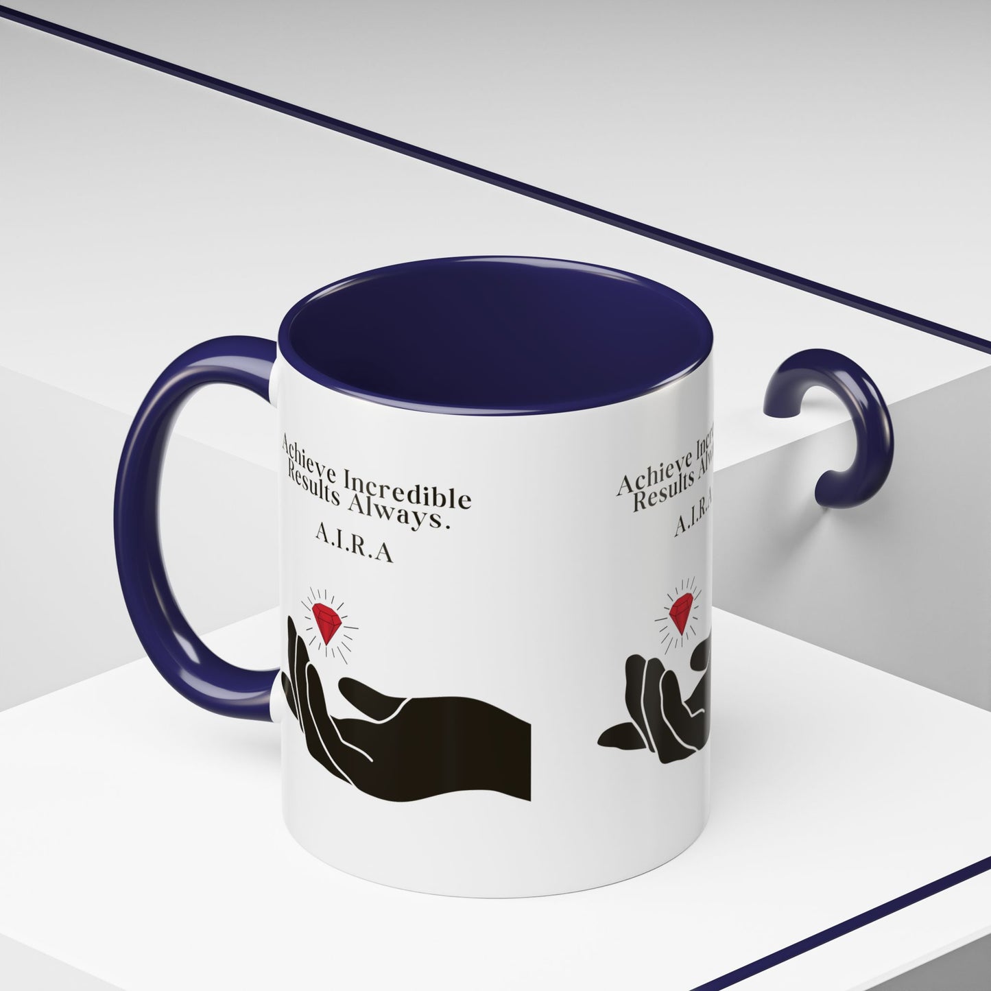 Personalized Initial Hand and Gem Accent Coffee Mug