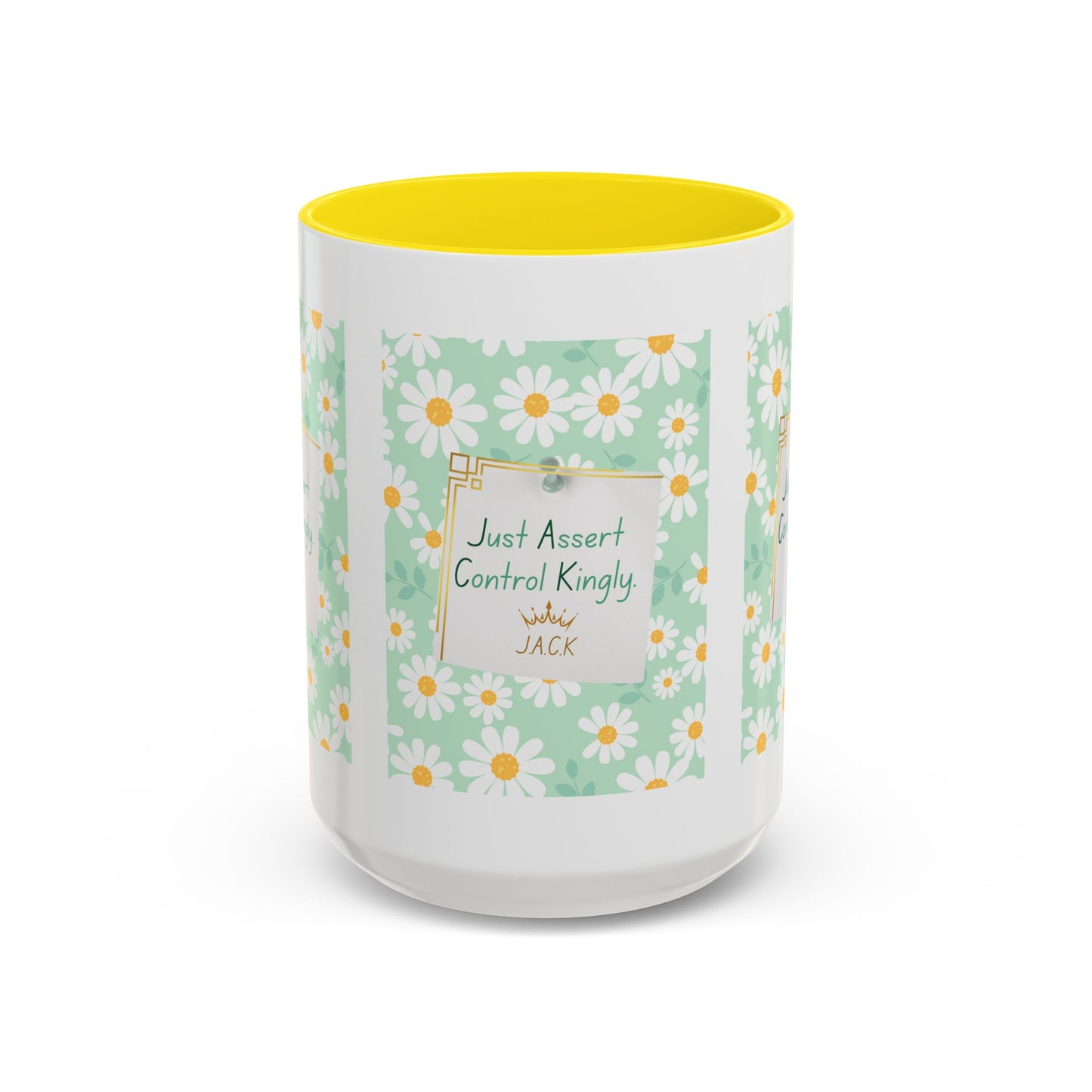 Personalized Floral Message Accent Coffee Mug