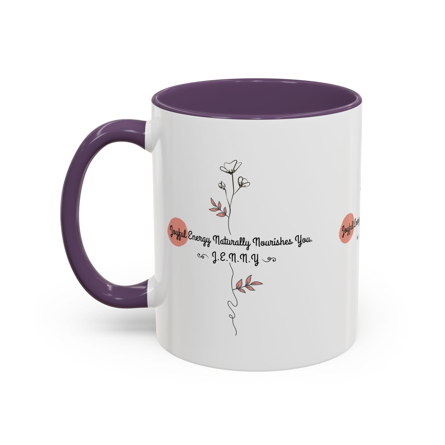 Personalized Initial Floral Minimalist Accent Coffee Mug