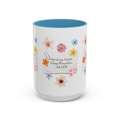 Personalized Floral Clip Note Accent Coffee Mug