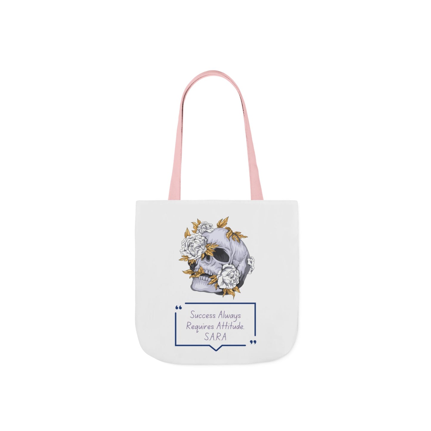 Personalized Initial Quote Floral Skull Canvas Tote Custom Name