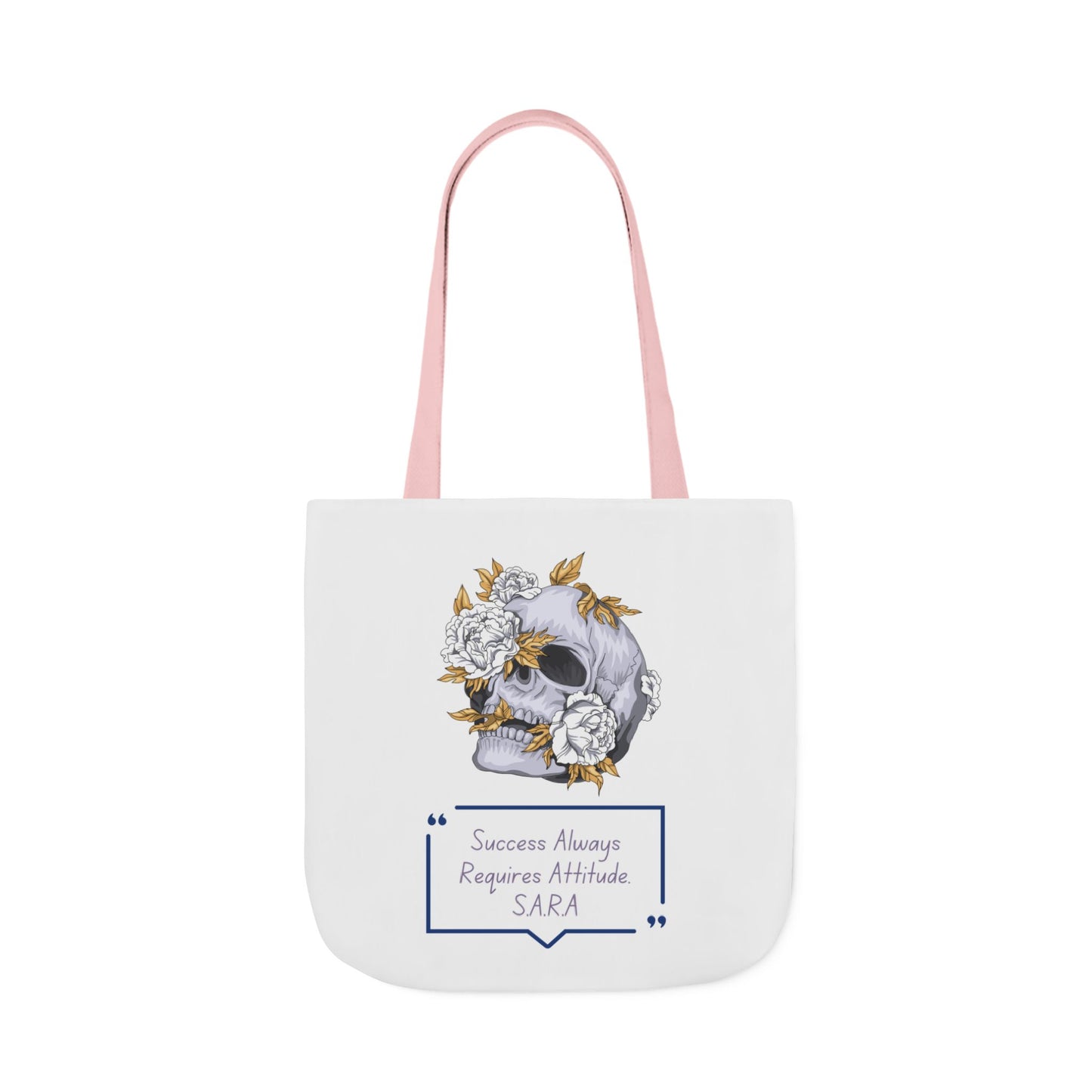 Personalized Initial Quote Floral Skull Canvas Tote Custom Name