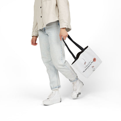 Personalized Initial Quote Floral Minimalist Canvas Tote Custom Name