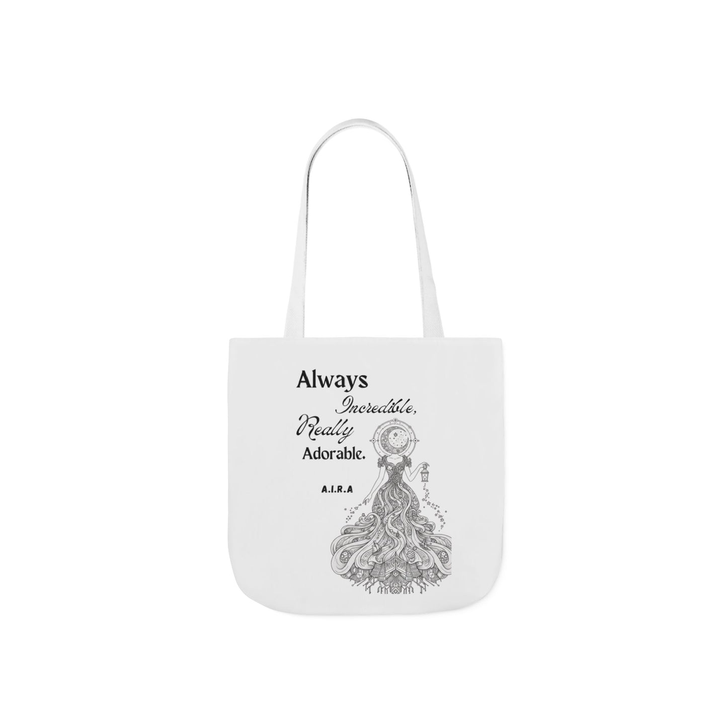 Personalized Initial Quote Light Girl Canvas Tote Custom Name