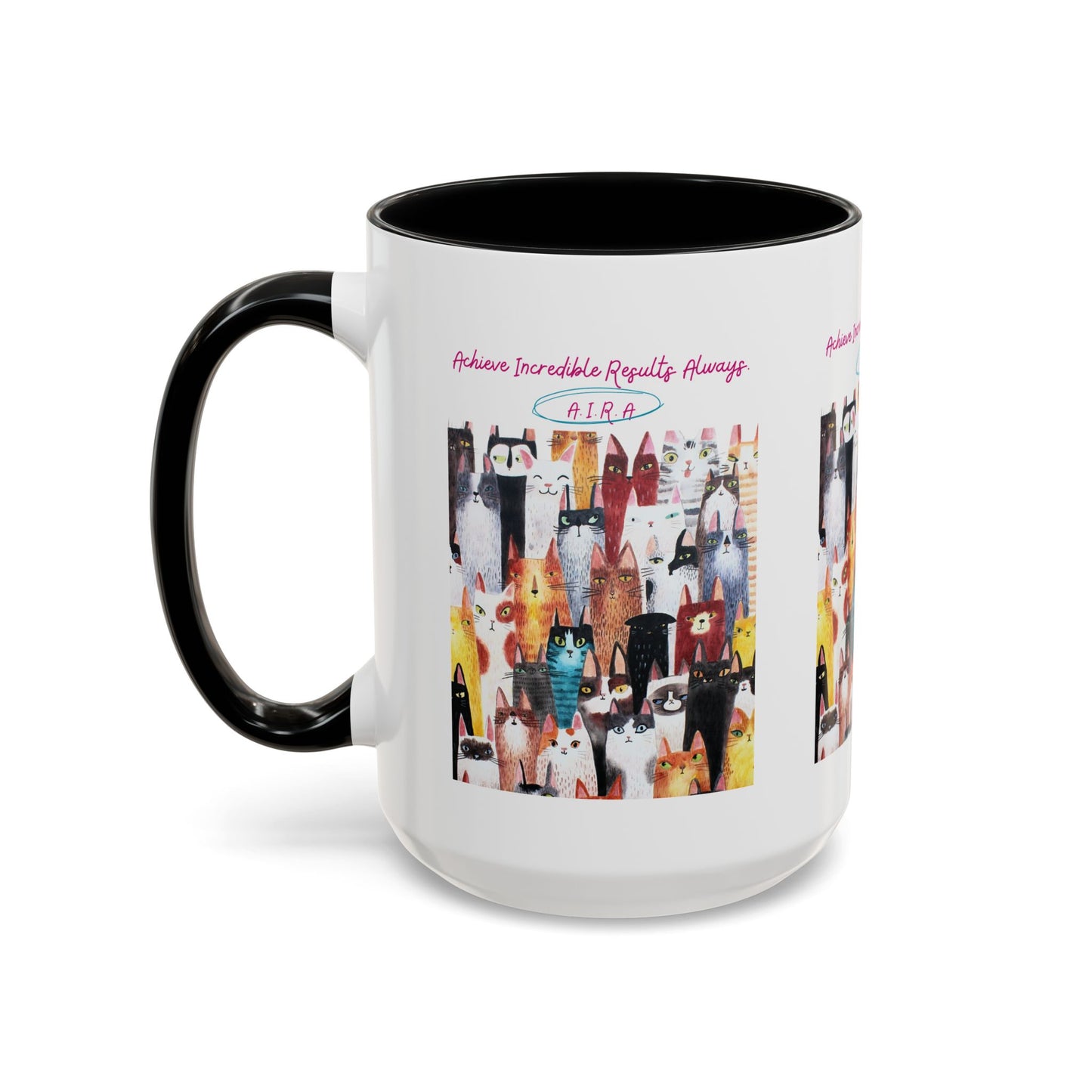 Personalized Initial Cat Collage Accent Coffee Mug