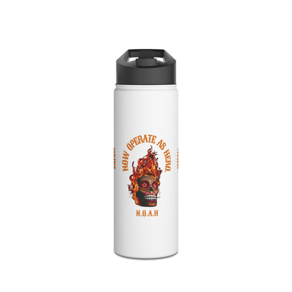 Personalized Initial Quote Fire Skull Stainless Steel Water Bottle