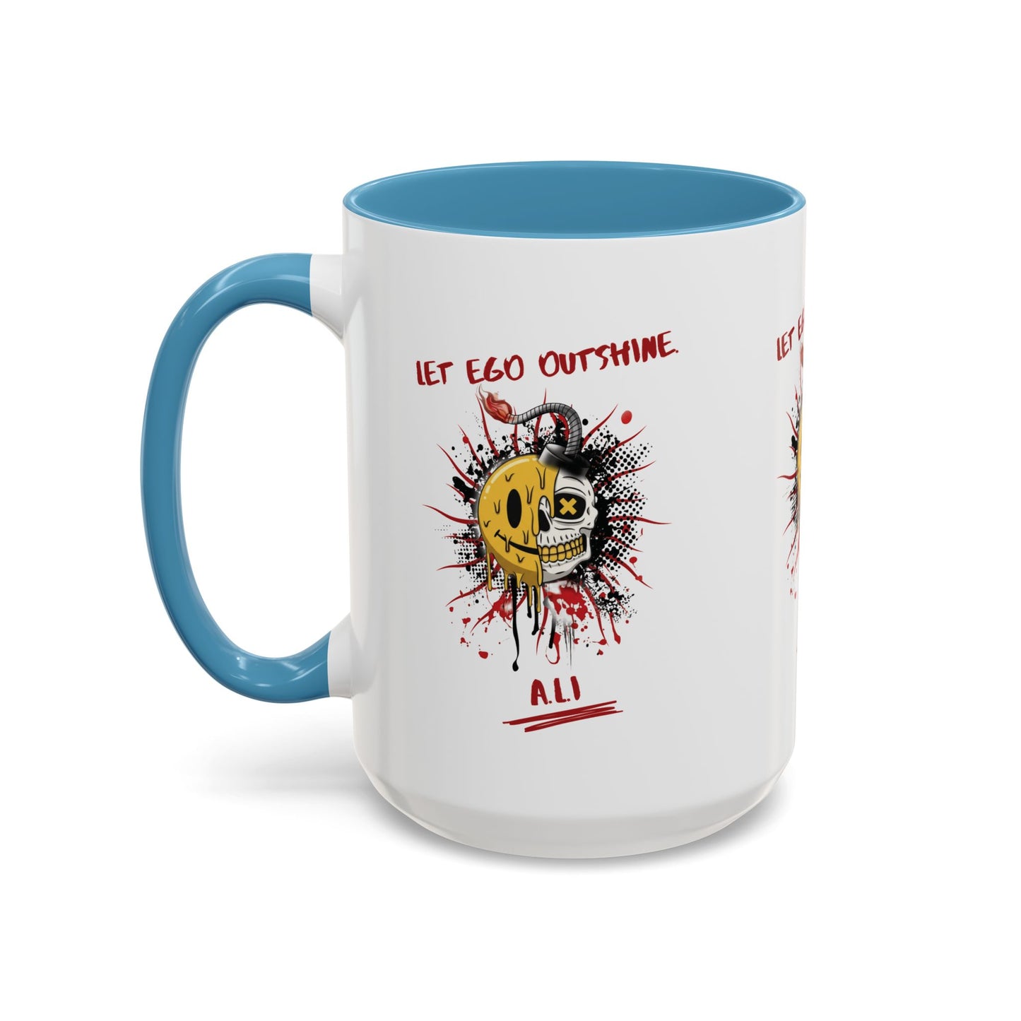 Personalized Split Smile Skull Accent Coffee Mug