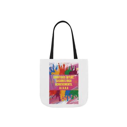 Personalized Initial Quote Colorful Paint Canvas Tote Custom Name