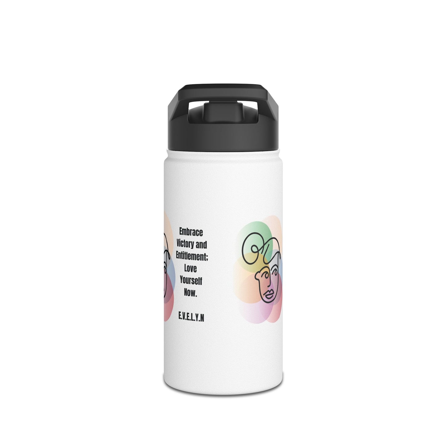 Personalized Initial Quote Sketch Girl Stainless Steel Water Bottle