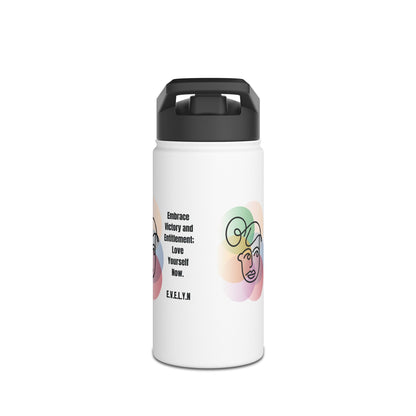 Personalized Initial Quote Sketch Girl Stainless Steel Water Bottle