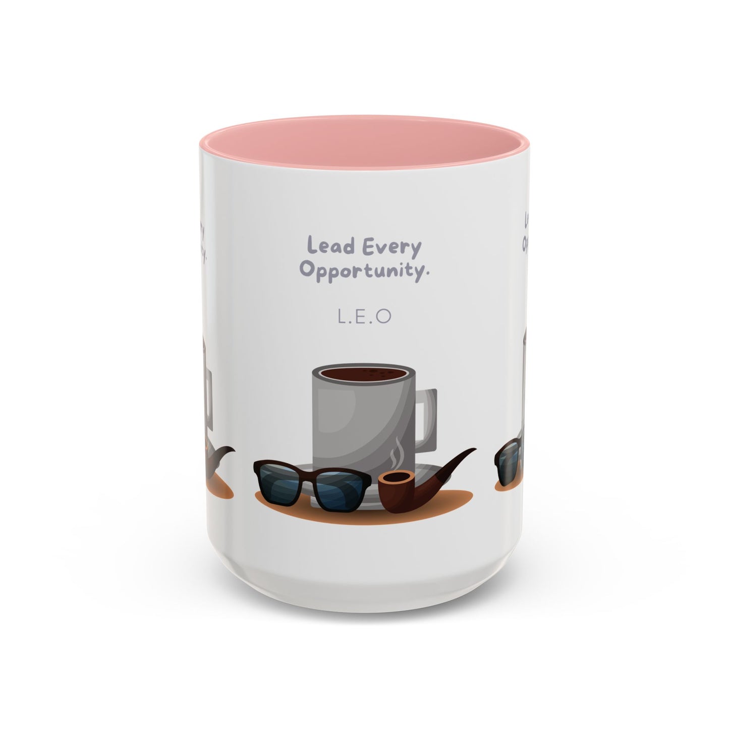 Personalized Initial Coffee and Sunglasses Accent Coffee Mug
