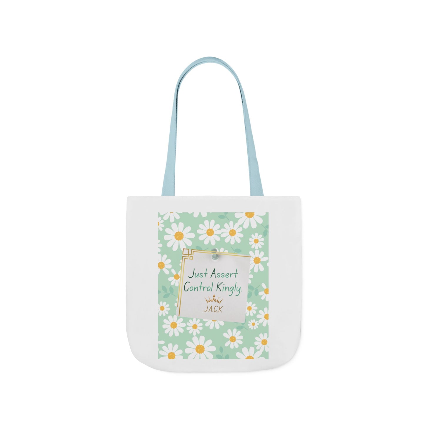 Personalized Initial Quote Floral Inspirational Canvas Tote Custom Name