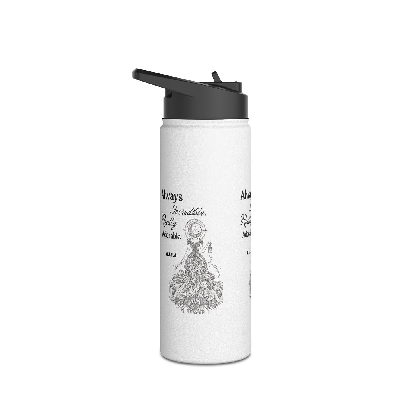 Personalized Initial Quote Girl Light Stainless Steel Water Bottle