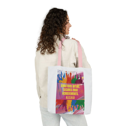 Personalized Initial Quote Colorful Paint Canvas Tote Custom Name