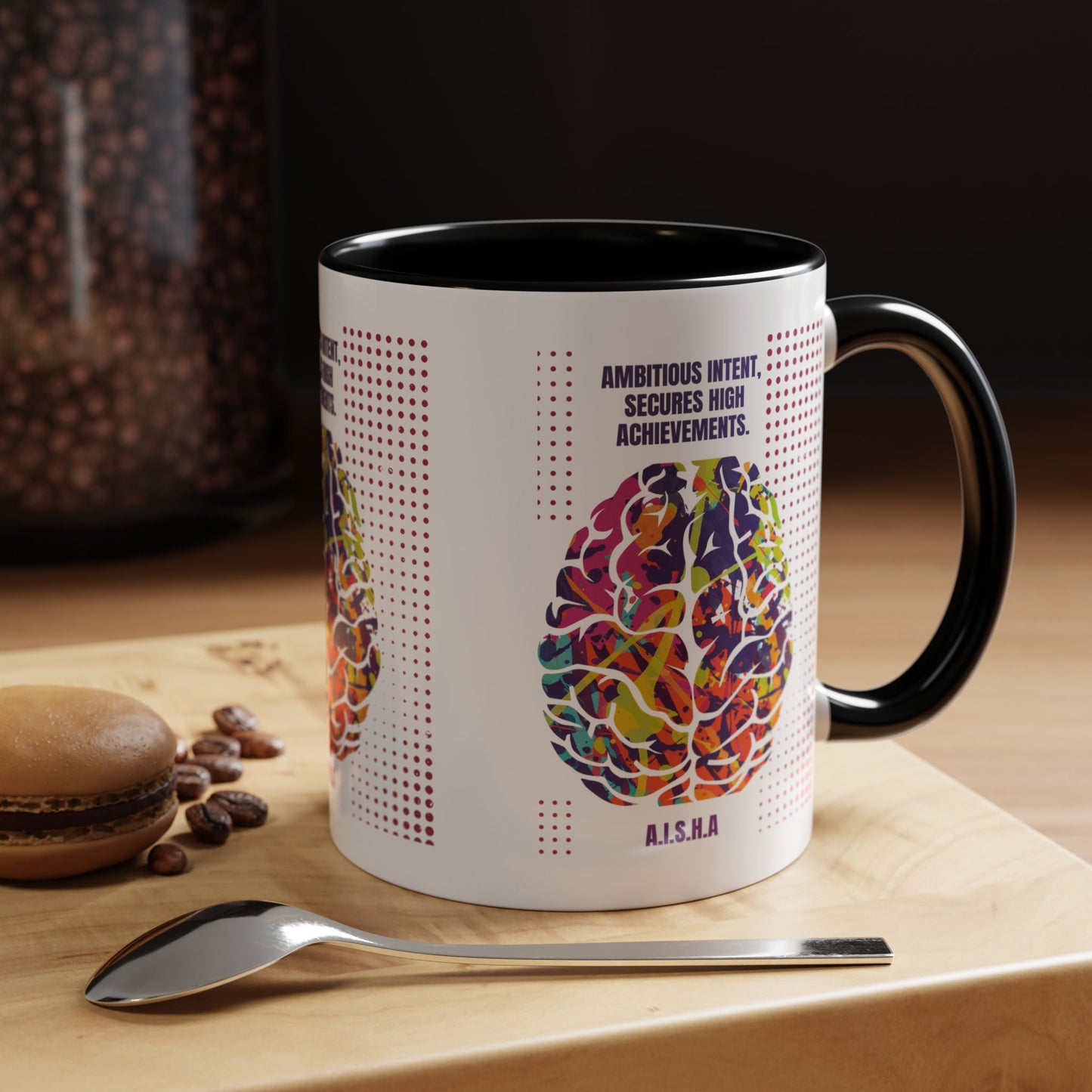 Personalized Initial Brain Accent Coffee Mug