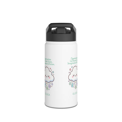 Personalized Initial Quote Cloud Dripping Stainless Steel Water Bottle