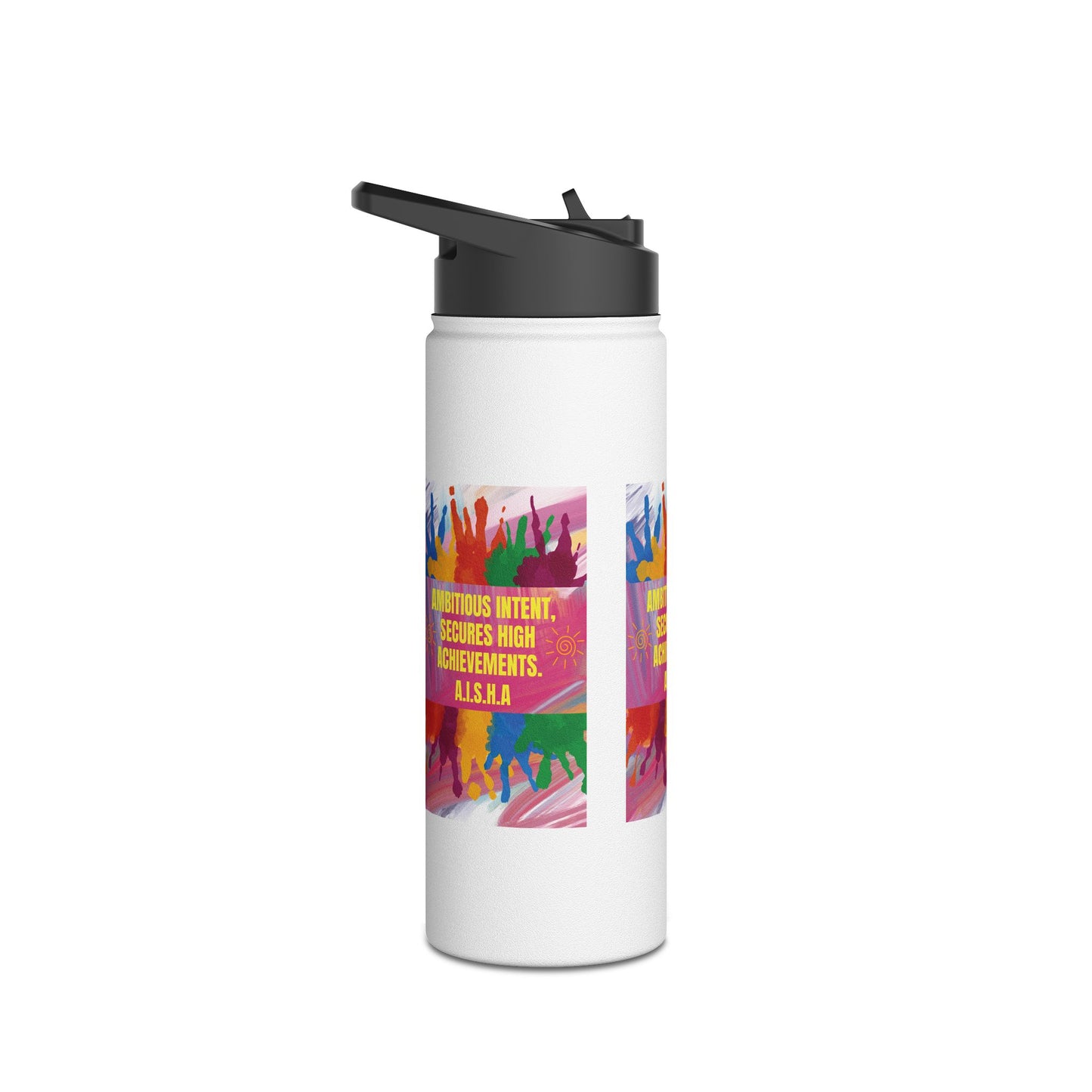 Personalized Initial Quote Colorful Paint Stainless Steel Water Bottle