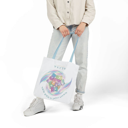 Personalized Initial Quote Pastel Cloud Canvas Tote Custom Name