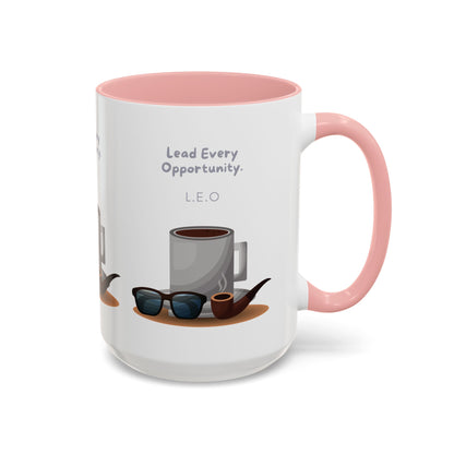 Personalized Initial Coffee and Sunglasses Accent Coffee Mug