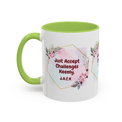 Personalized Floral Frame Accent Coffee Mug