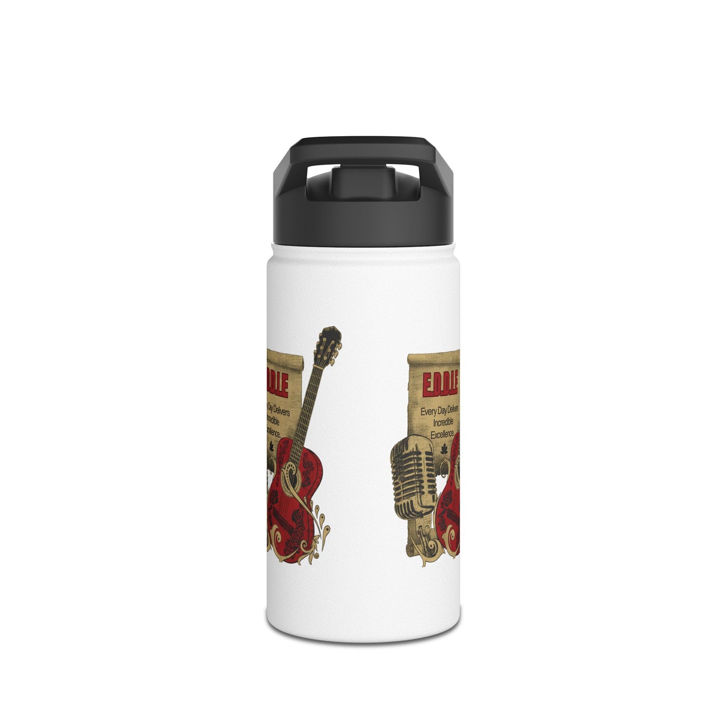 Personalized Initial Quote Guitar Stainless Steel Water Bottle