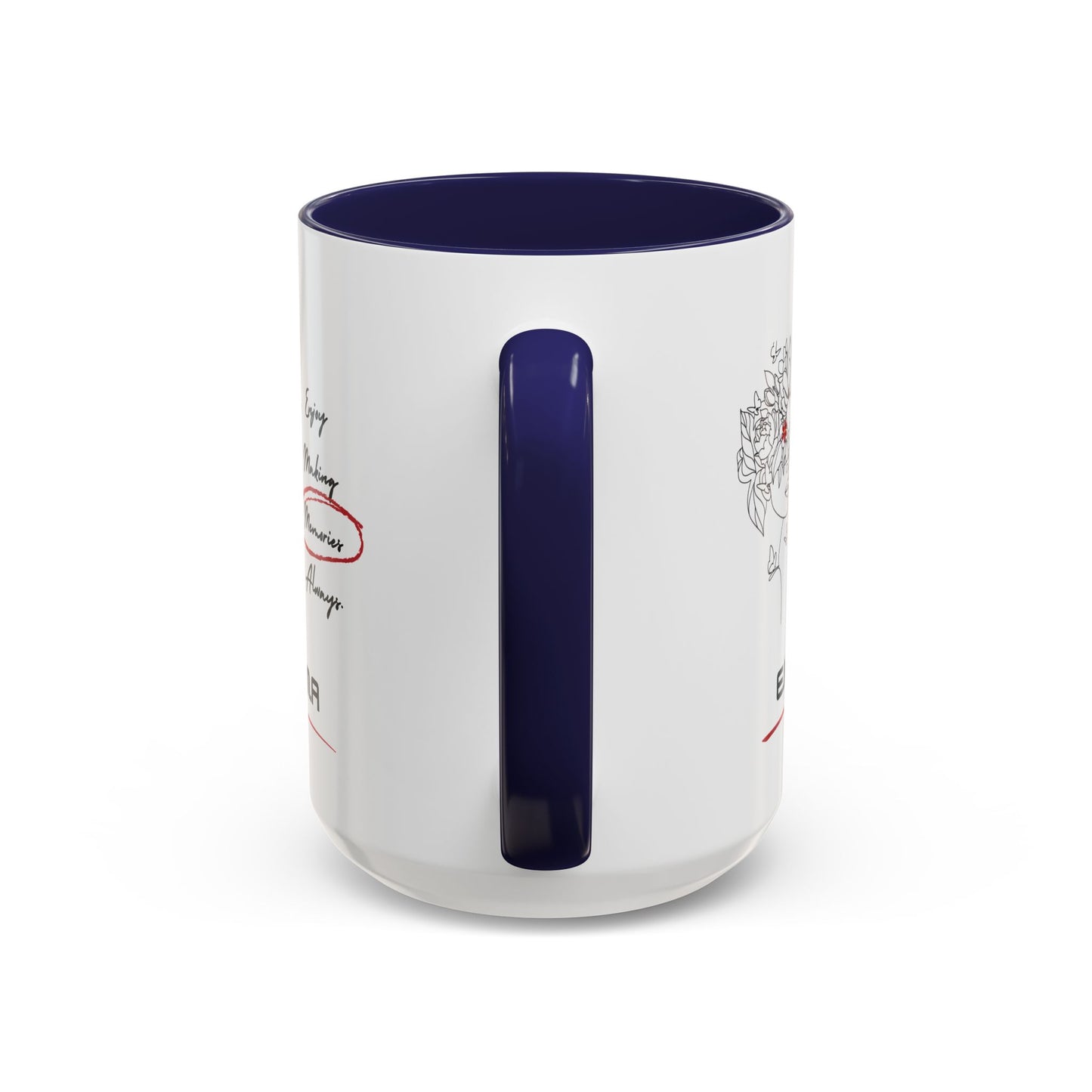 Personalized Initial Floral Girl Accent Coffee Mug