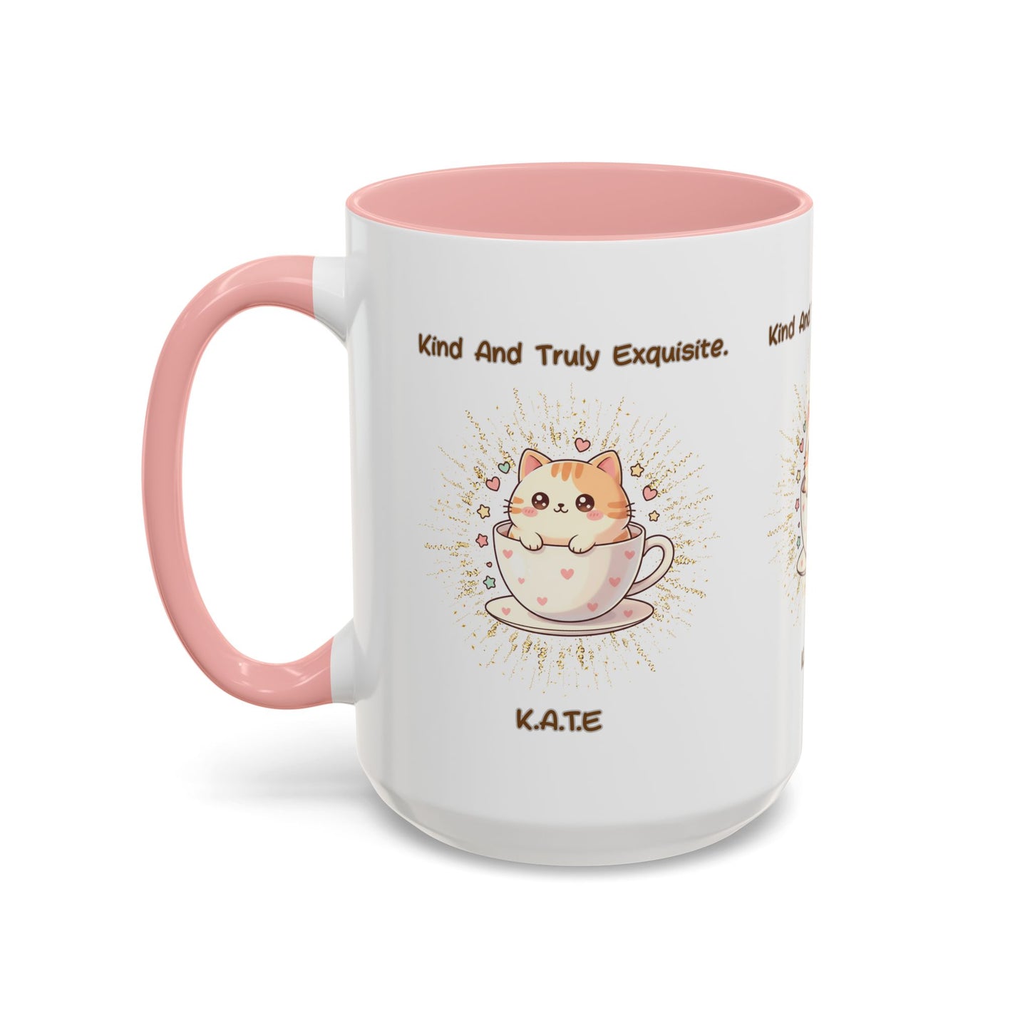 Personalized Initial Exquisite Cat Accent Coffee Mug