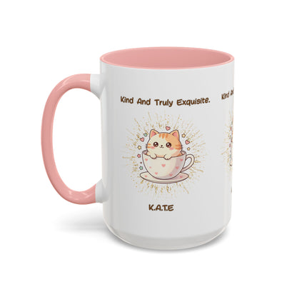 Personalized Initial Exquisite Cat Accent Coffee Mug