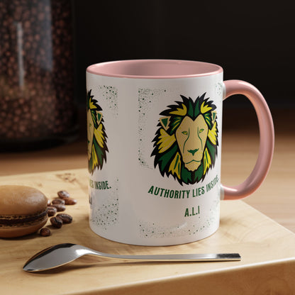Personalized Initial Lion Accent Coffee Mug