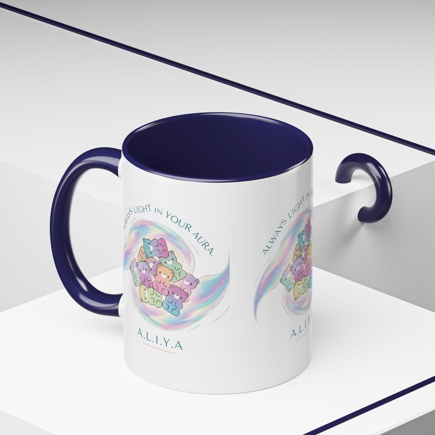 Personalized Initial Cloud Collage Accent Coffee Mug