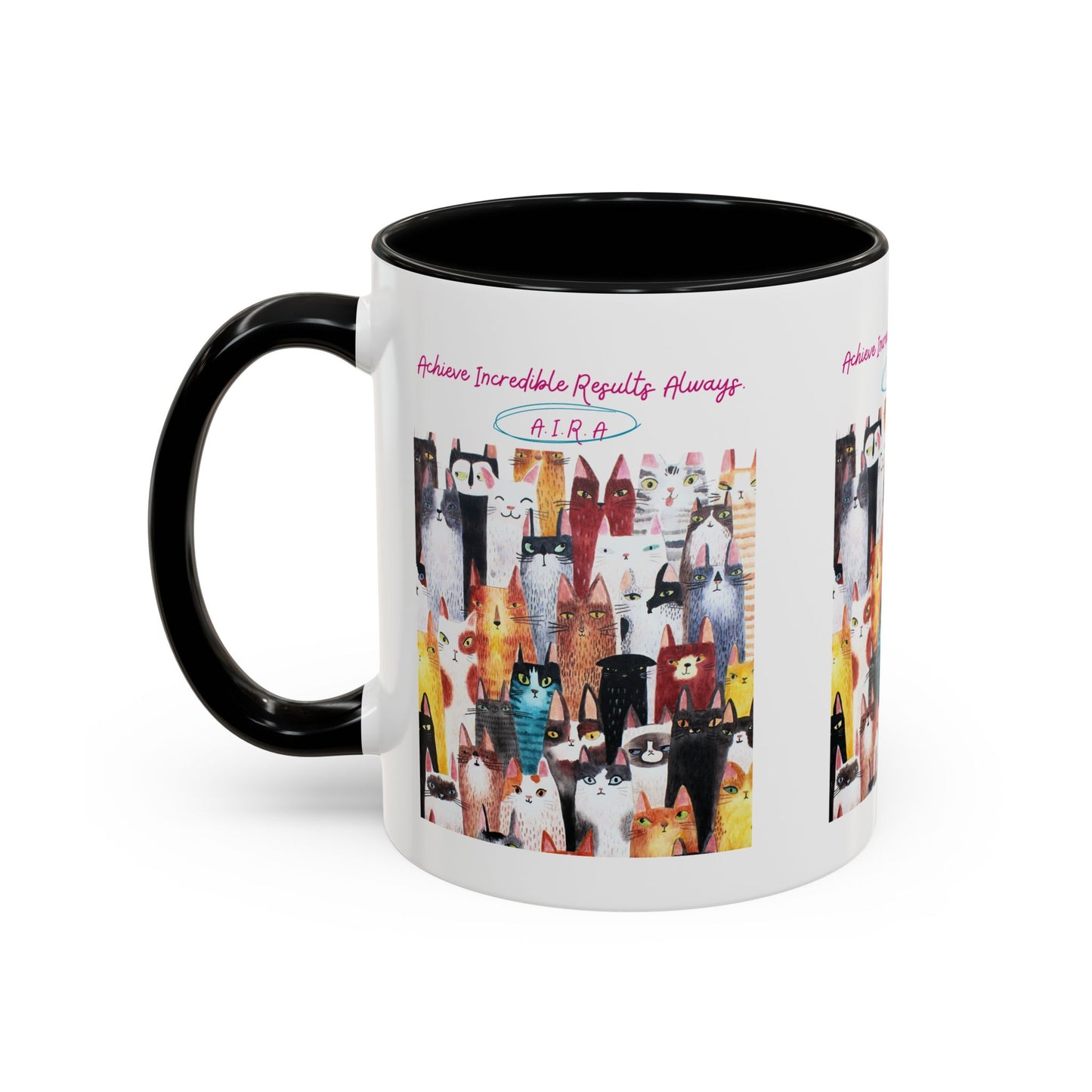 Personalized Initial Cat Collage Accent Coffee Mug