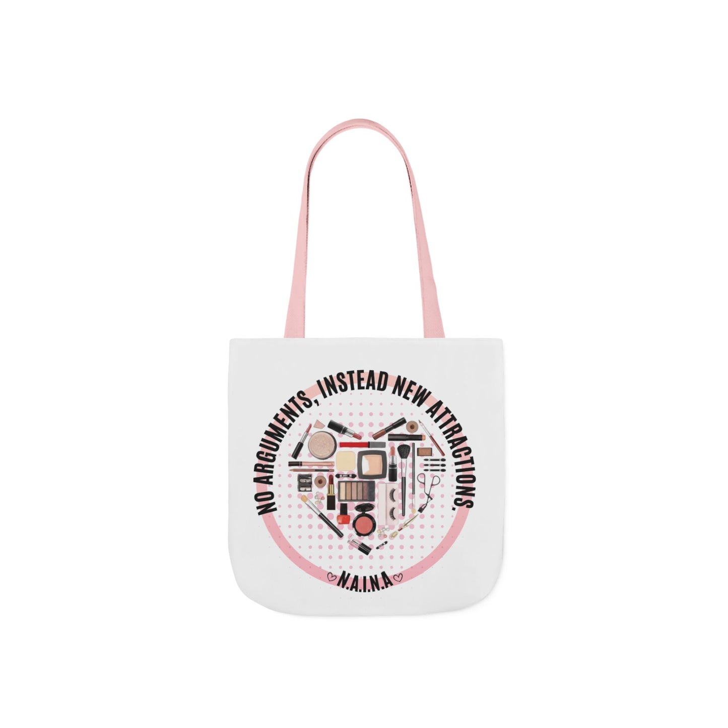 Personalized Initial Quote Cosmetic Heart Canvas Tote Custom Name