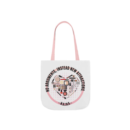 Personalized Initial Quote Cosmetic Heart Canvas Tote Custom Name