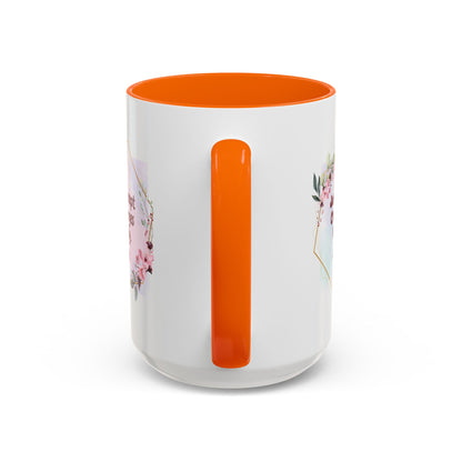 Personalized Floral Frame Accent Coffee Mug