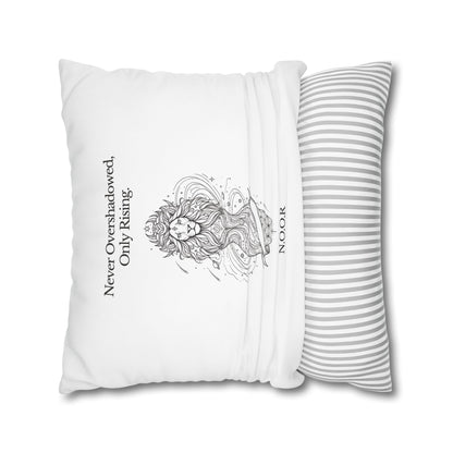 Personalized Initial Quote Girl Lion — Custom Sayings on Square Poly Canvas Pillowcase