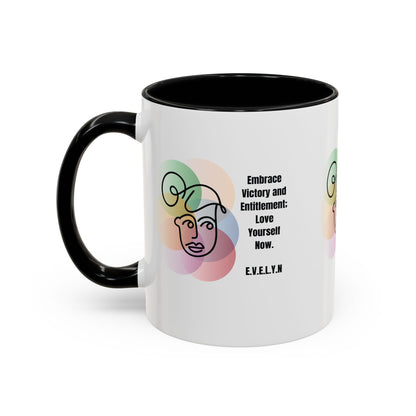 Personalized Initial Sketch Girl Accent Coffee Mug