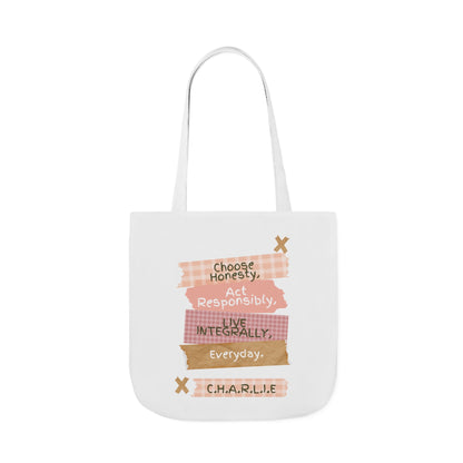 Personalized Initial Quote Note Lines Canvas Tote Custom Name