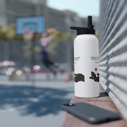 Personalized Initial Quote Hand and Gem Stainless Steel Water Bottle