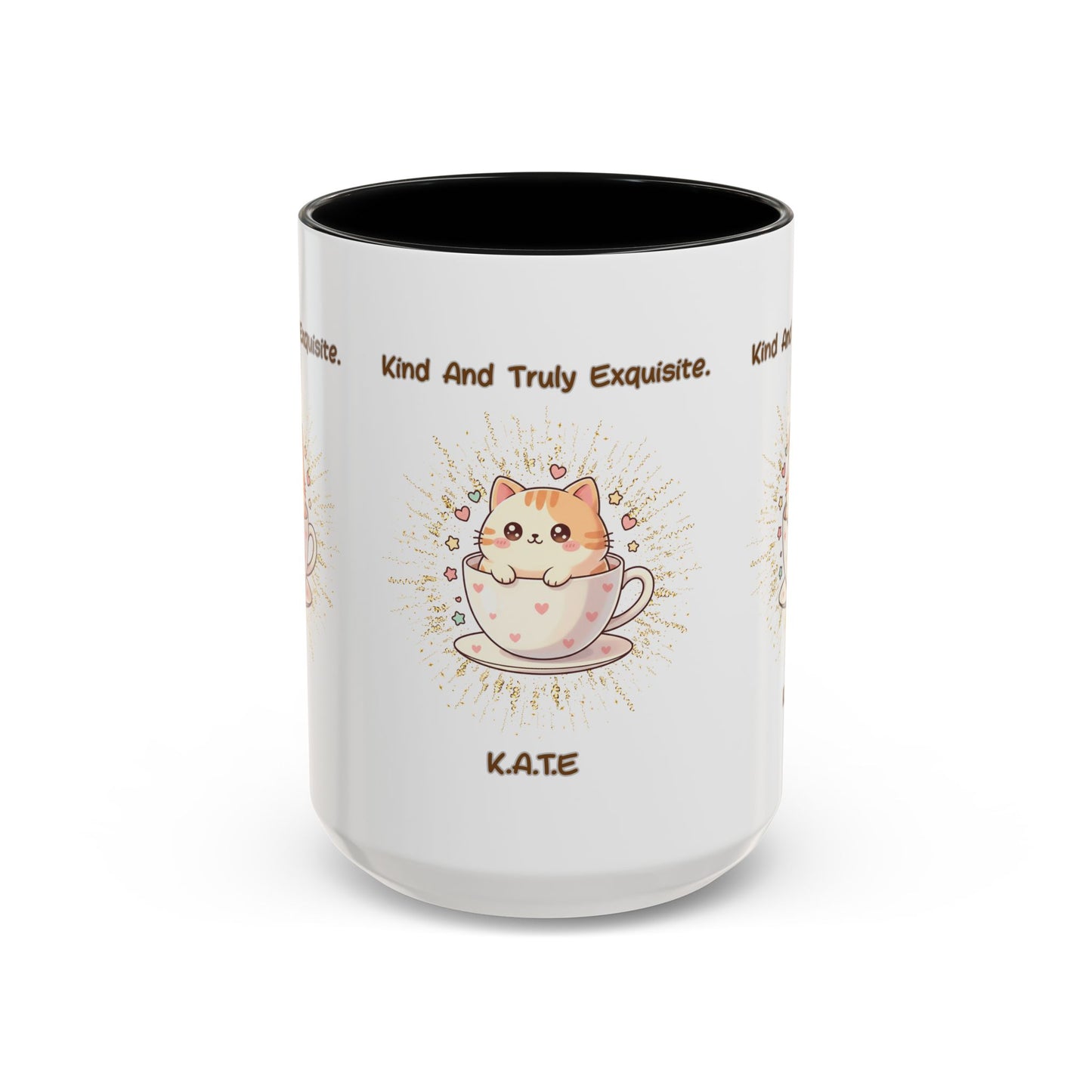Personalized Initial Exquisite Cat Accent Coffee Mug