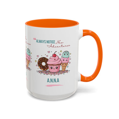 Personalized Initial Sweet Treat Accent Coffee Mug
