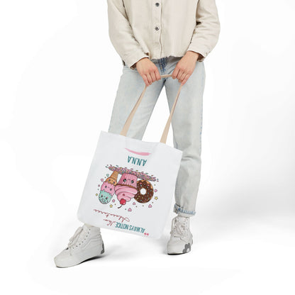 Personalized Initial Quote Sweet Treat Canvas Tote Custom Name