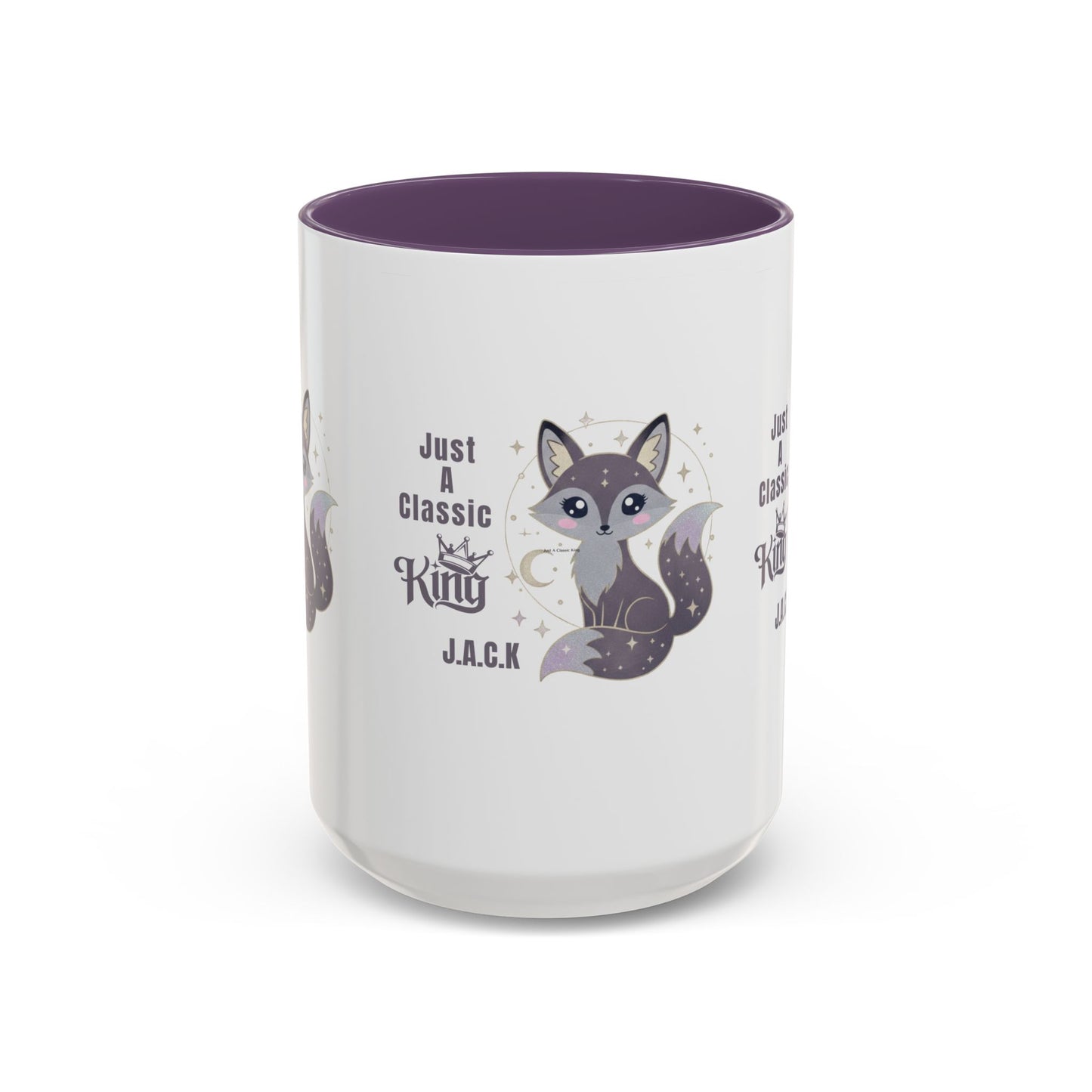 Personalized Initial Fox King Accent Coffee Mug