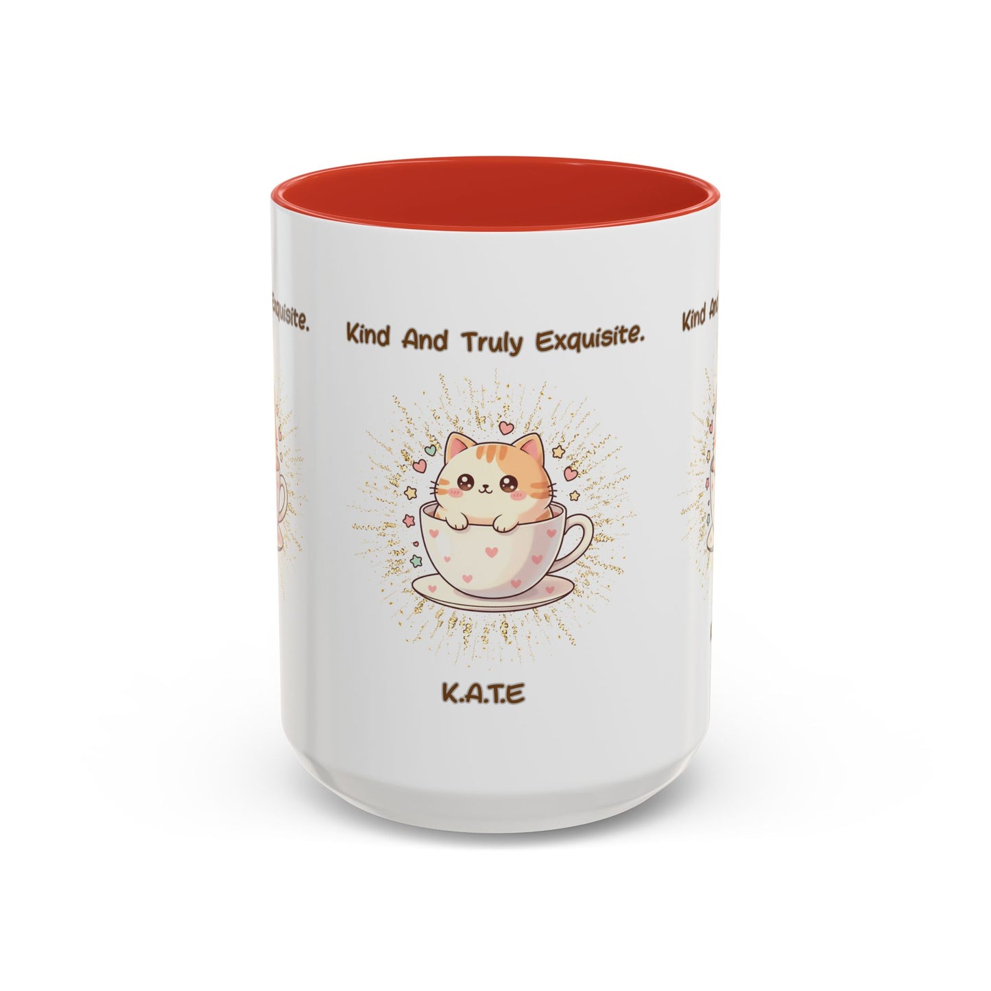 Personalized Initial Exquisite Cat Accent Coffee Mug