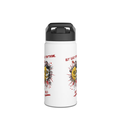Personalized Initial Quote Split Smile Skull Stainless Steel Water Bottle